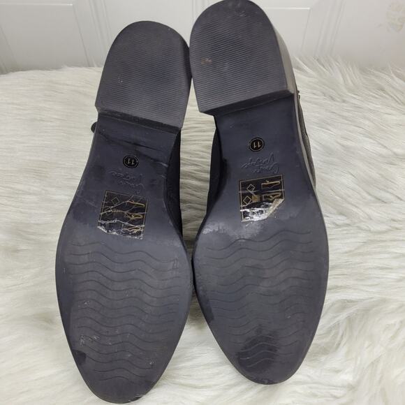 Crown Vintage Astalema Black Leather Ankle Boots Women Sze 11 Block Heel Booties - Picture 10 of 11